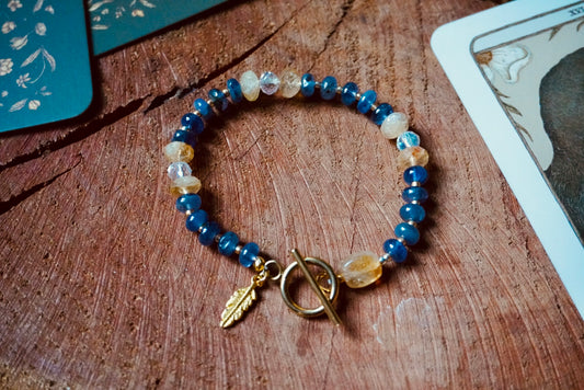 Golden Hour Glow Bracelet | Stainless Steel Toggle | intention Jewelry